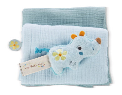 Nici Mulltuch 2er Set mit Greifling Nashorn Manuffi - Bild 2