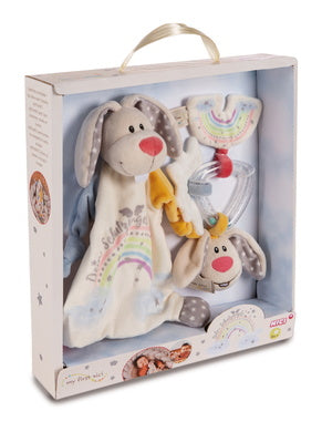 Nici Schmusetuch & Rasselring Schutz-Häschen "Dein Schutzengel" in Geschenkverpackung - Bild 1