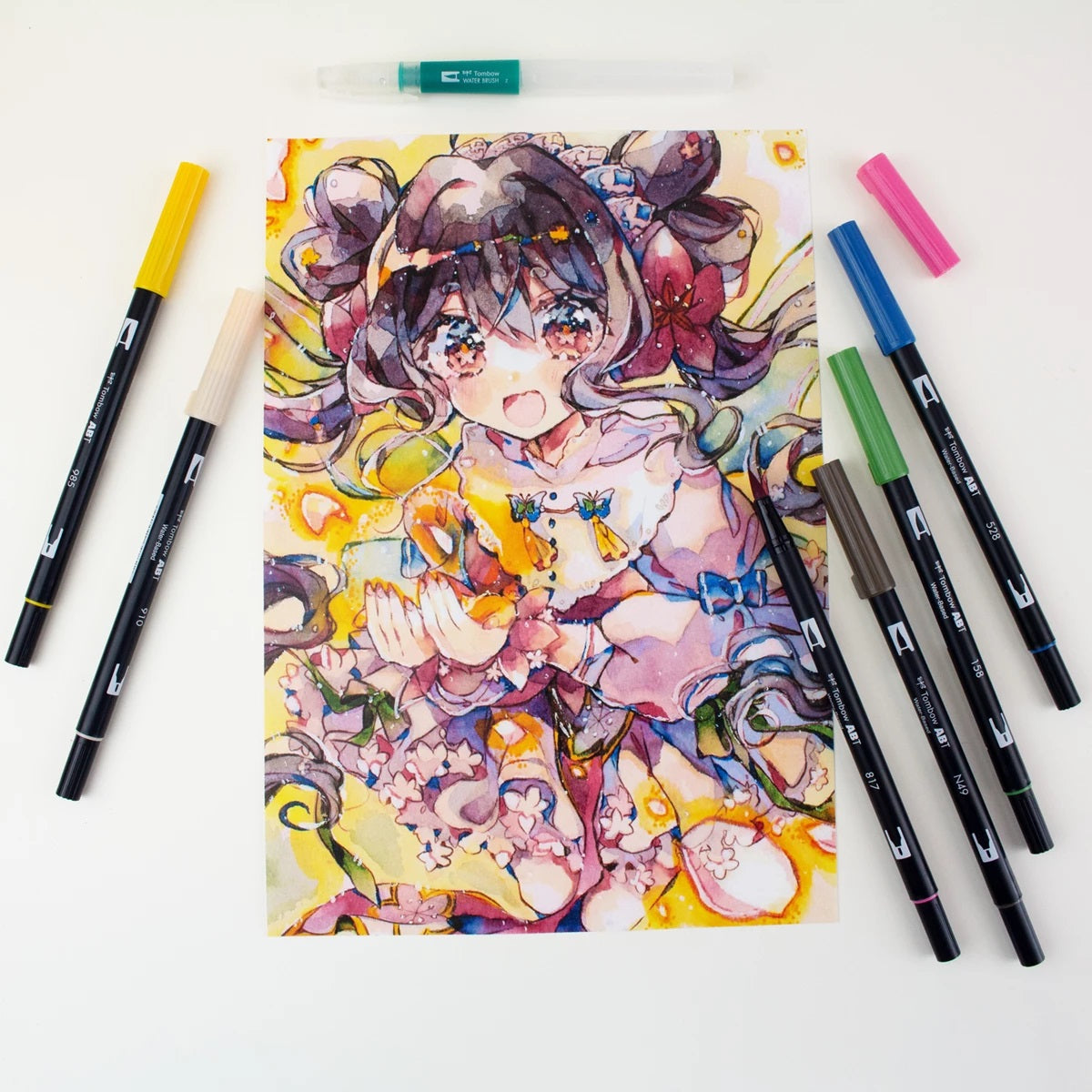 Tombow ABT Dual Brush Pen Etui FLOWERS -  6er-Set - Bild 2