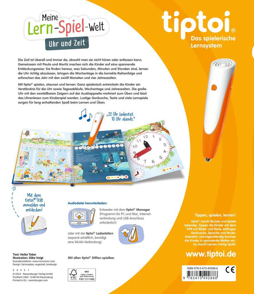 Tiptoi Meine Lern-Spiel-Welt Uhr und Zeit 49.288 - Bild 2