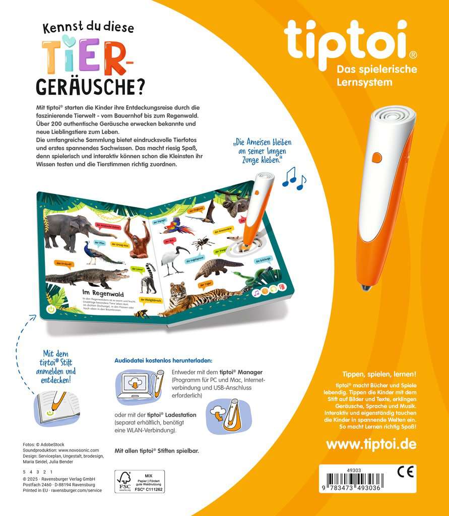 Tiptoi Kennst du diese Tiergeräusche? 49.303 - Bild 2