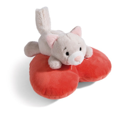 Nici Love Katze flauschig 13cm liegend auf Herz - Bild 1