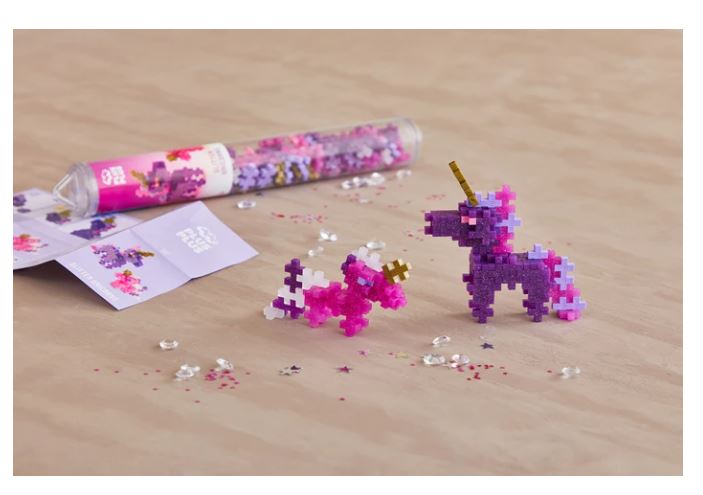 Plus Plus Tube Kreativ Bausteine Glitzer Einhorn 100 pcs - Bild 4