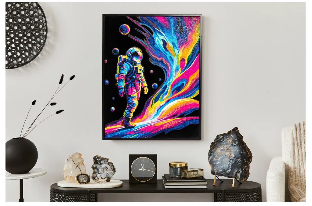 Diamond Painting Neon Astronaut Weltall - Bild 4