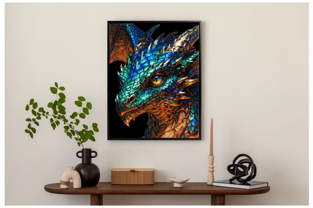 Diamond Painting Neon Drache - Bild 4