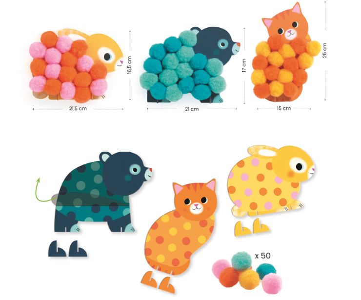 Grosse Pompoms Collagen Tiere - Bild 4
