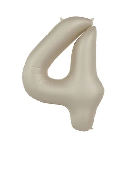 Folienballon Zahl 4 Creamy Latte - Bild 1