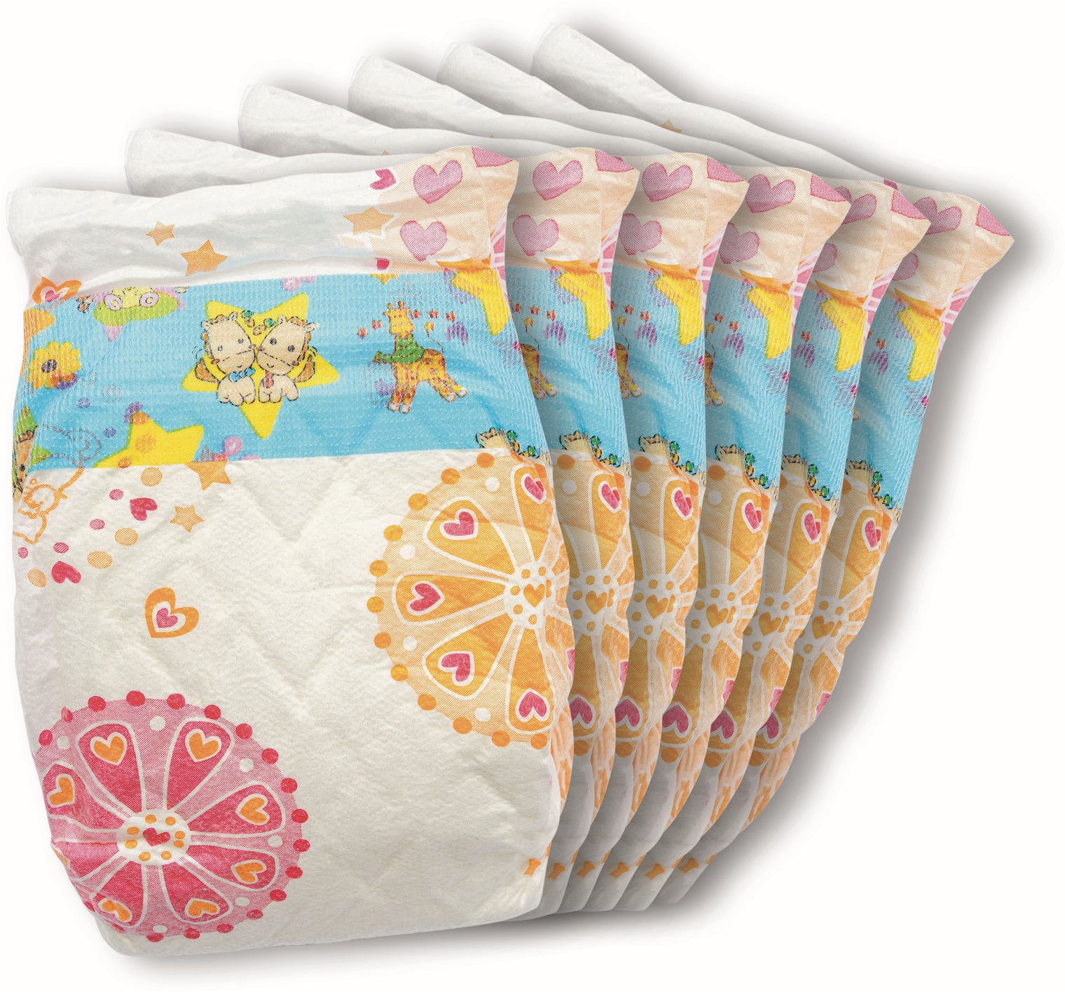 Puppenwindeln 6 Stück, Grösse 35-50 cm