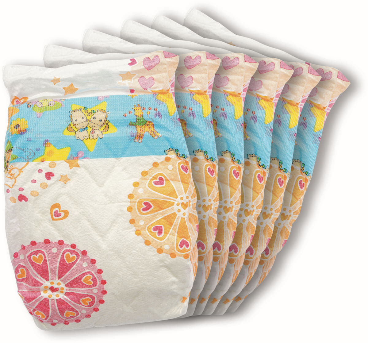 Puppenwindeln 6 Stück, Grösse 35-50 cm