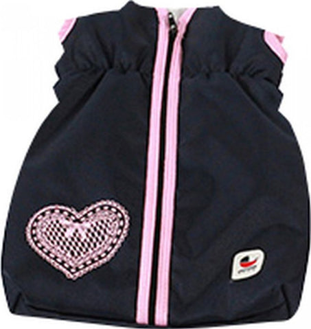 Puppen Schlafsack Melange Navy blau - pink
