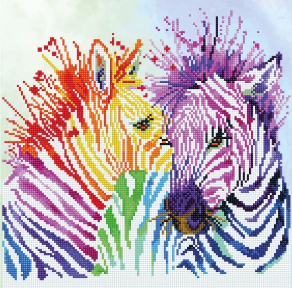 Diamond Painting Regenbogen Zebra - Bild 1