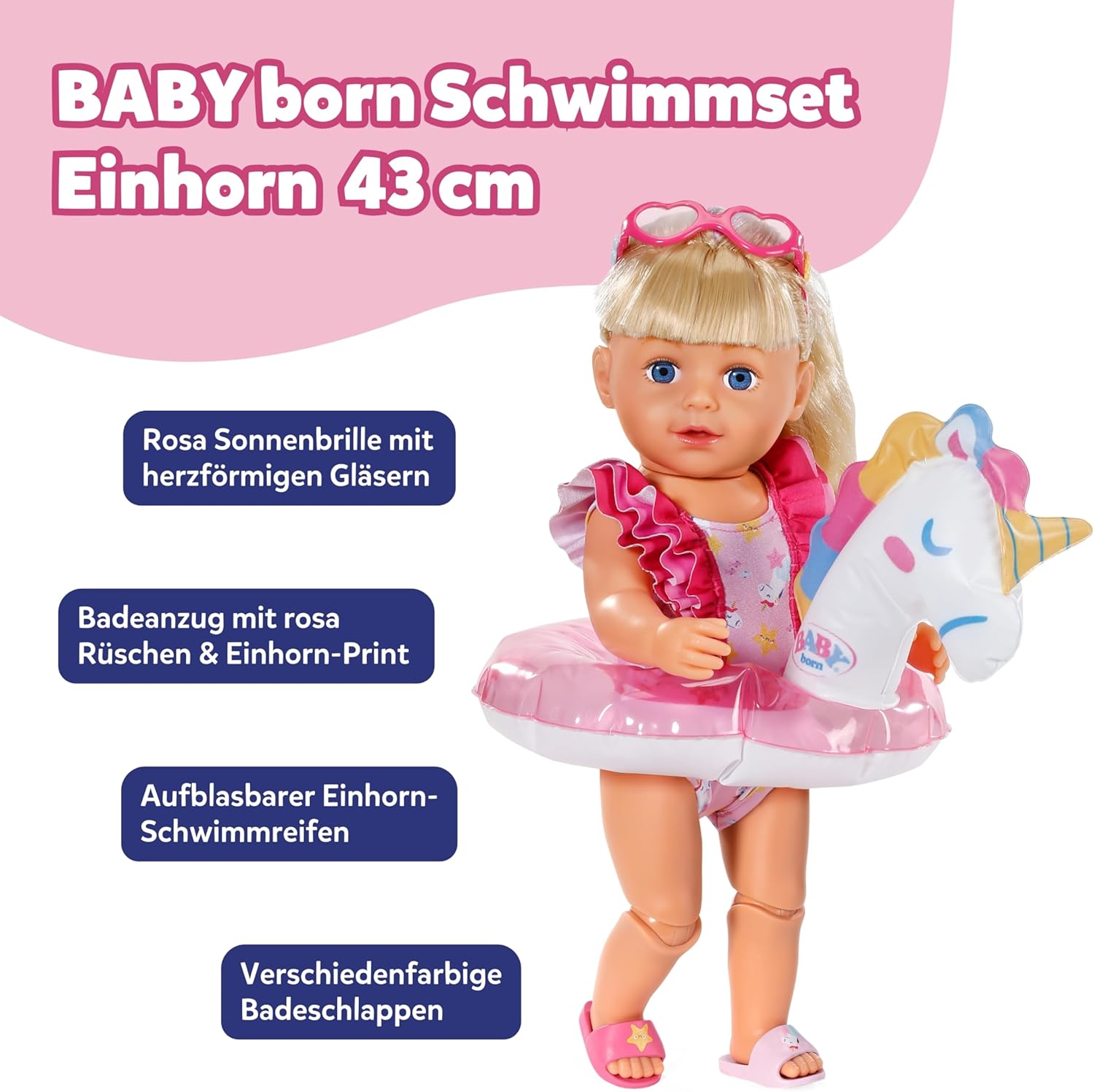 BABY born Schwimm-Set Einhorn 43 cm - Bild 3