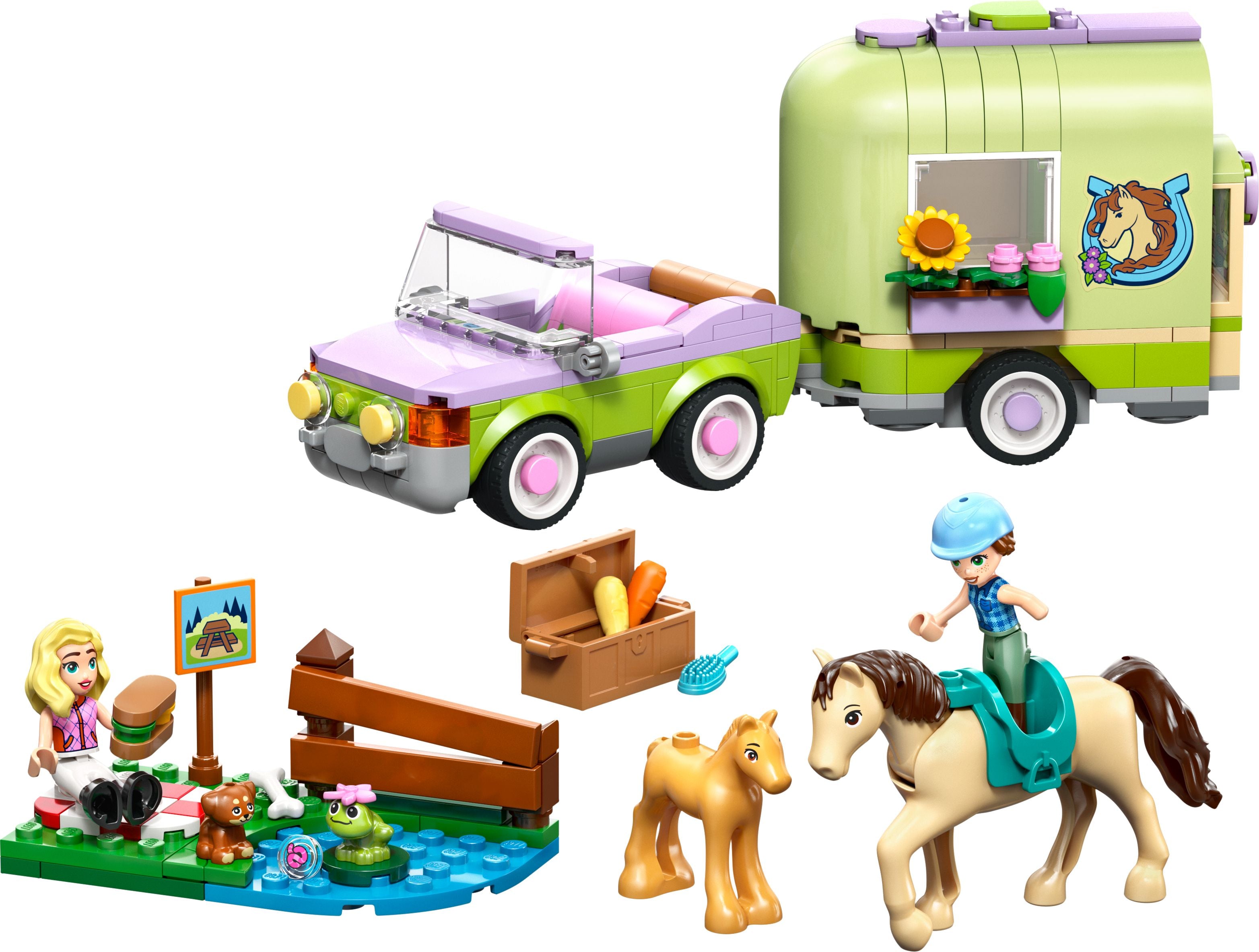 LEGO Friends Pferd und Fohlen mit Pferdeanhänger 42695 - Bild 2