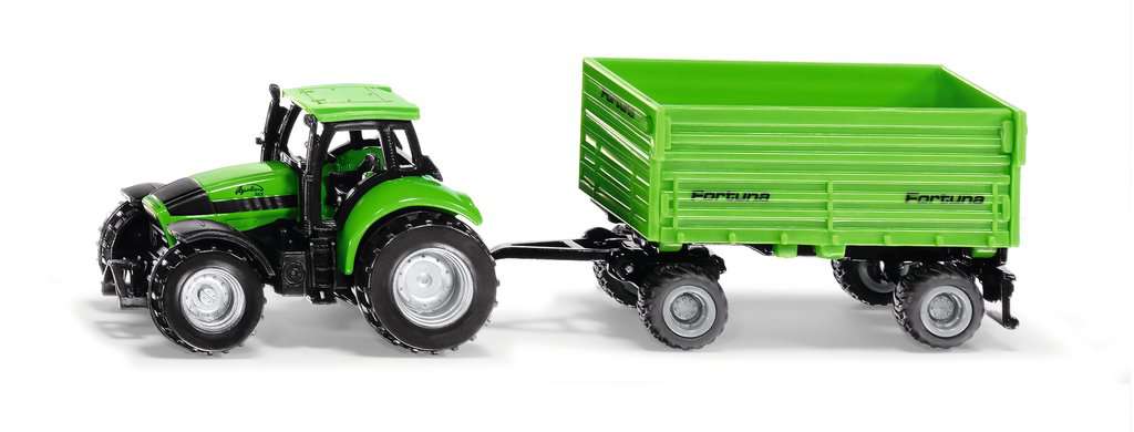 Siku Deutz-Fahr mit Fortuna 2-Achs Anhänger 01.606 - Bild 1