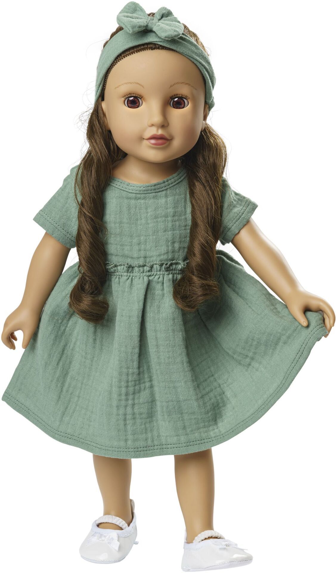 Puppenkleid mit Haarband Gr. 35 - 45cm - Bild 3