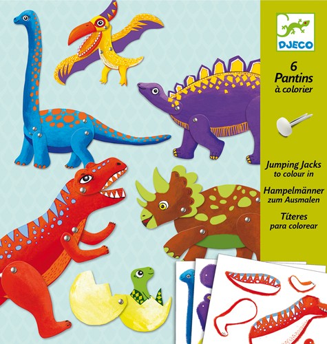 Hampelmänner zum Ausmalen Dinos - Bild 1