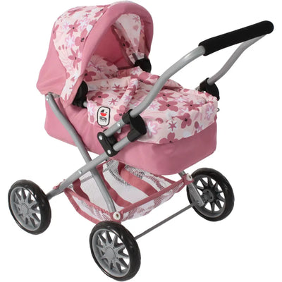 Mini-Kuschelwagen SMARTY im Dekor Blume altrose mit aufgeklapptem Verdeck
