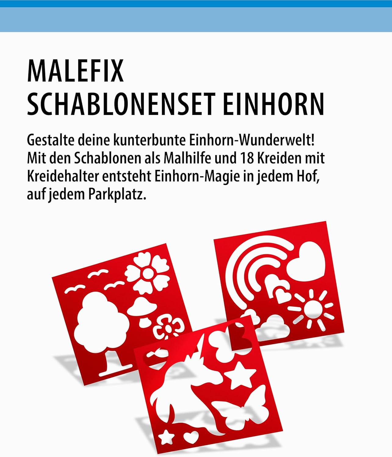Malefix Einhornschablone mit 18 Kreiden - Bild 2