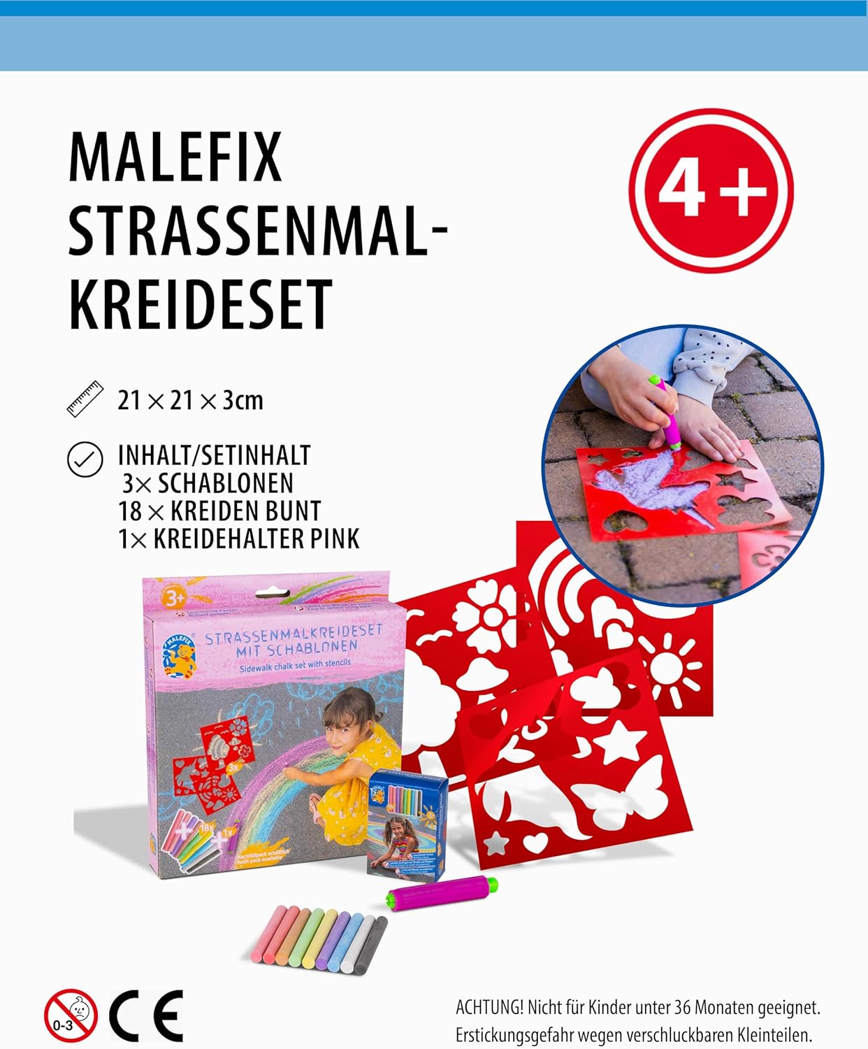 Malefix Einhornschablone mit 18 Kreiden - Bild 3