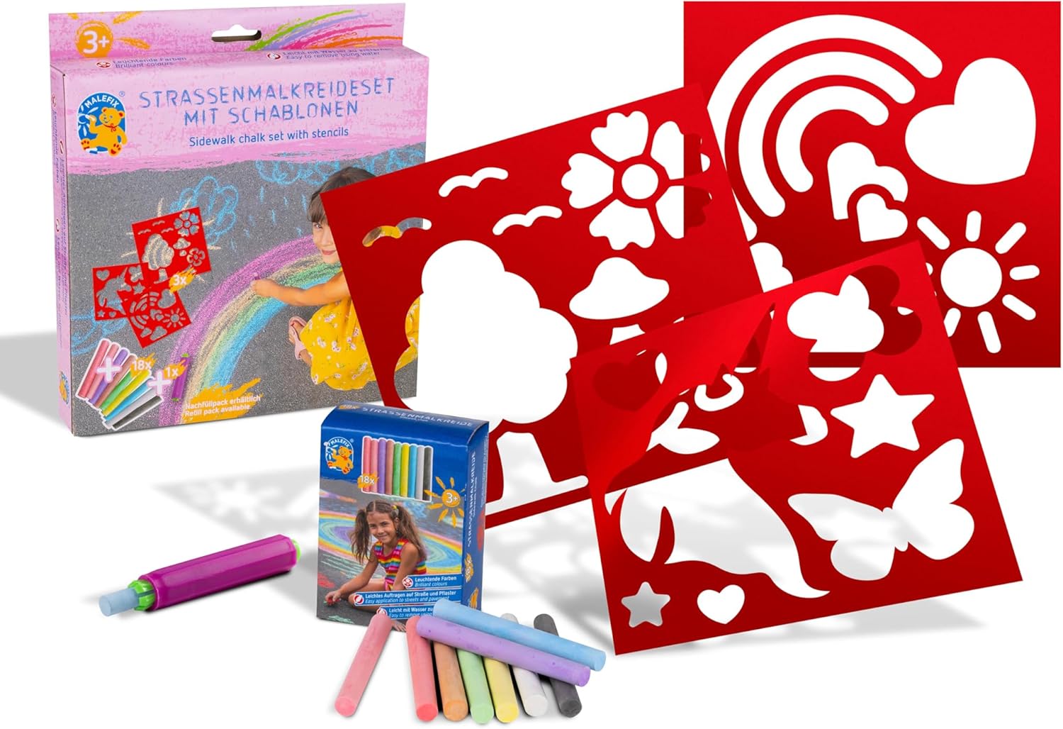 Malefix Einhornschablone mit 18 Kreiden - Bild 1