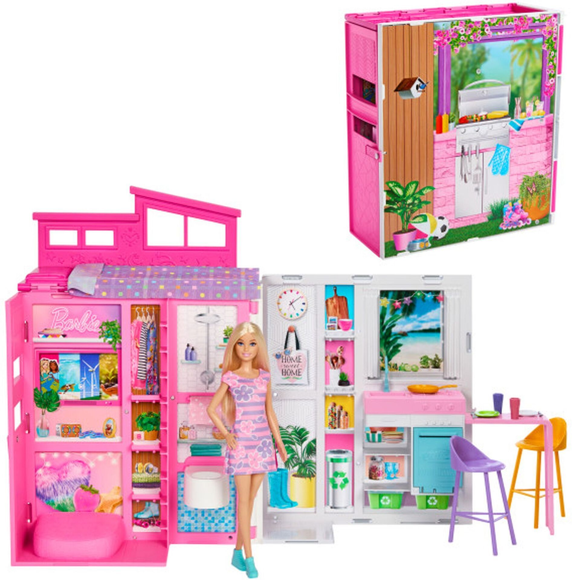 Barbie klappbares Ferienhaus und Puppe - Bild 2