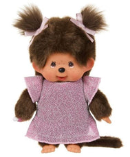 Monchhichi Glitter Dress Pink Girl 20cm