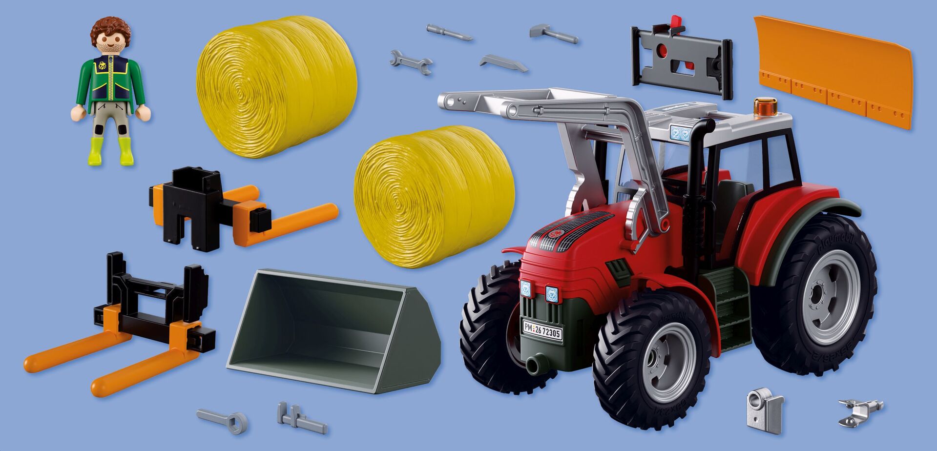 PLAYMOBIL Grosser Traktor mit Heuballen 72305 - Bild 5