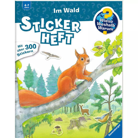Wieso? Weshalb? Warum? Stickerheft Im Wald 60029, Cover mit Eichhörnchen