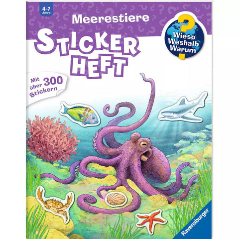 Wieso? Weshalb? Warum? Stickerheft Meerestiere, Cover mit Krake
