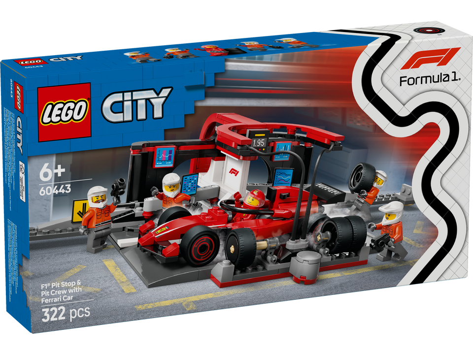 LEGO City F1® Boxenstopp mit Boxencrew und Ferrari Flitzer 60443