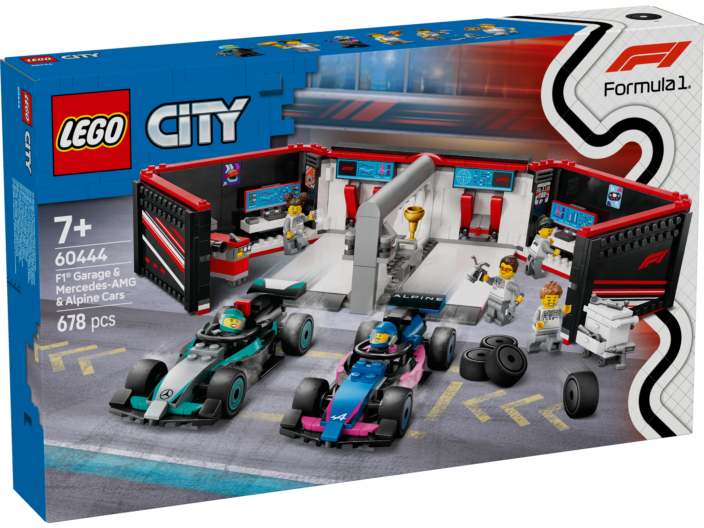 LEGO City F1® Garage mit Mercedes-AMG & Alpine Rennautos 60444 - Bild 1