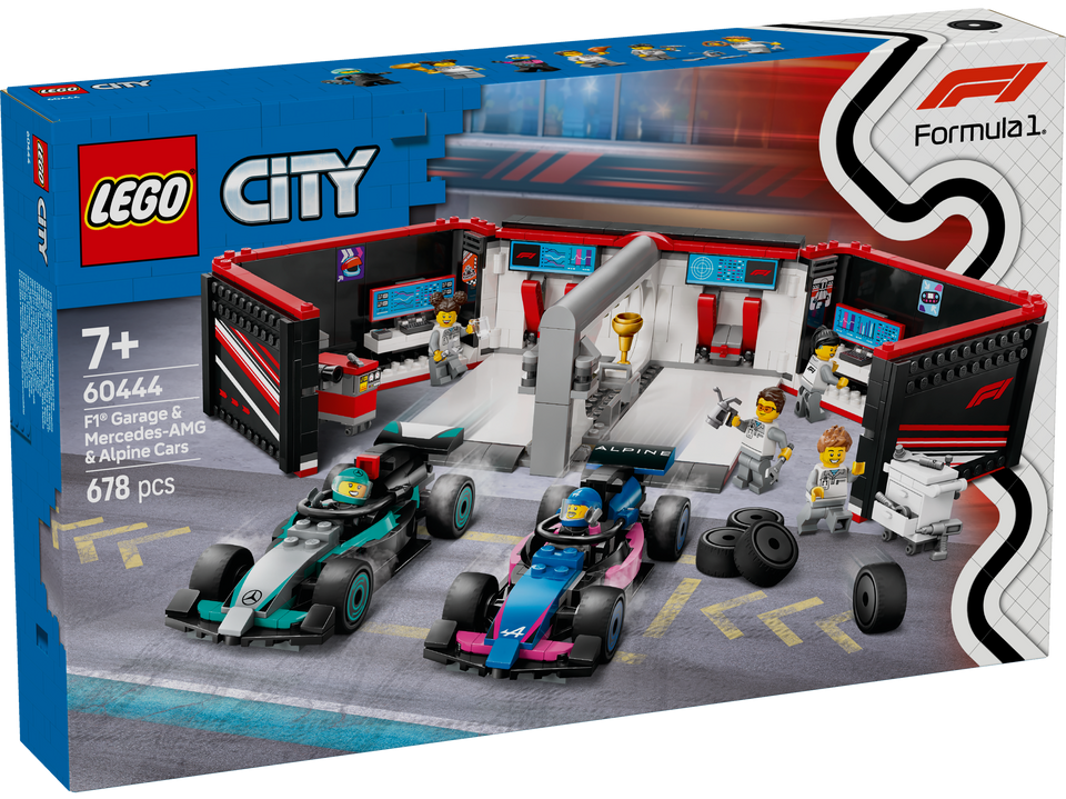 LEGO City F1® Garage mit Mercedes-AMG & Alpine Rennautos 60444