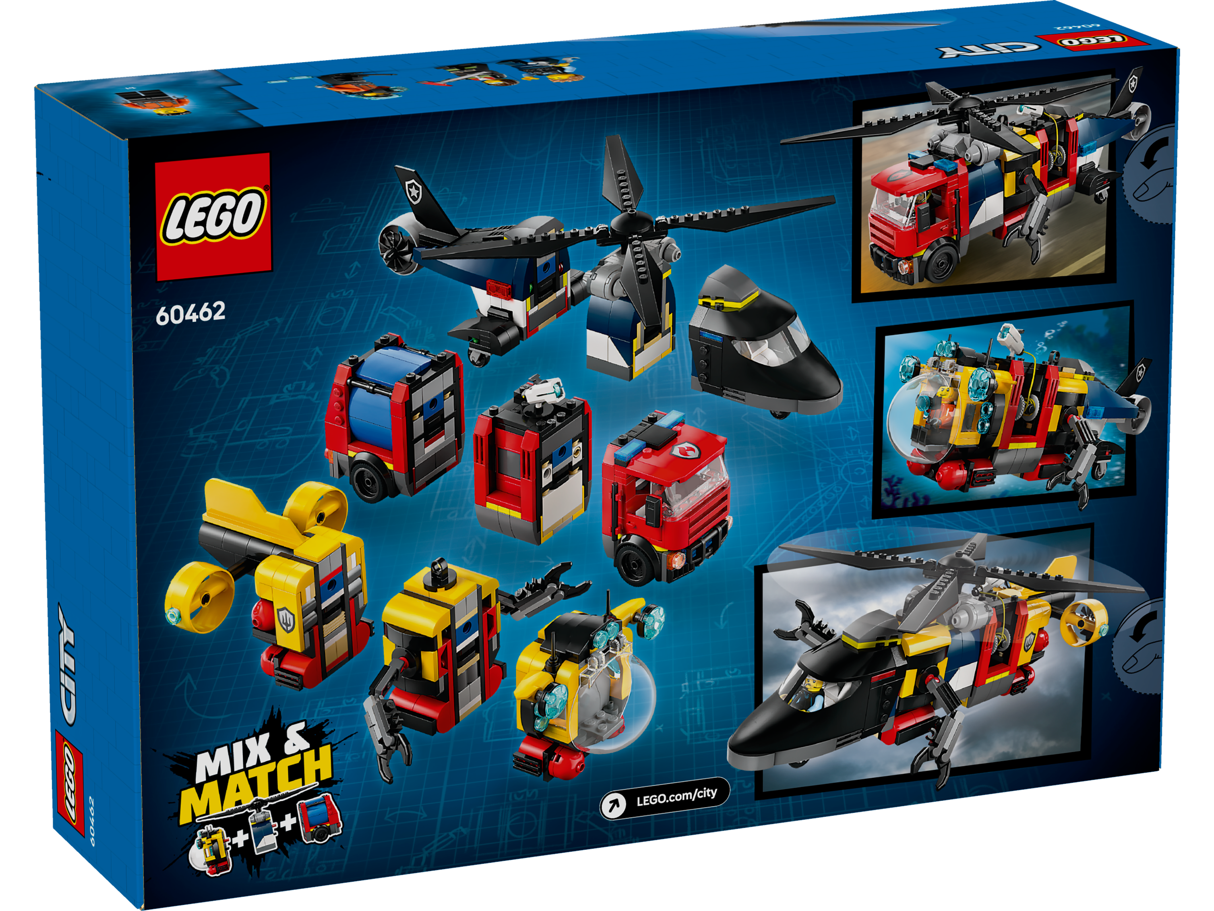 LEGO City Kombinationsset mit Hubschrauber, Löschauto und U-Boot 60462 - Bild 8