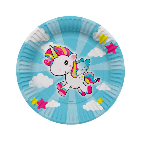 Einwegteller Einhorn 8 Stück - Bild 1
