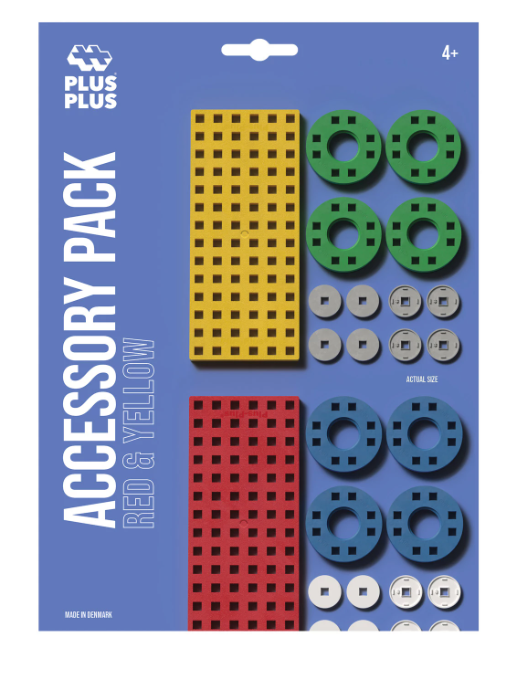 Plus Plus Zubehörset mit Räder rot / gelb - Bild 1