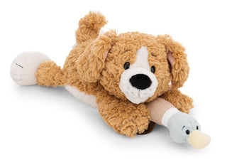 Nici Hund braun und Ente 30cm liegend