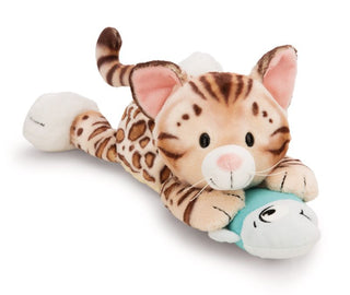Nici Katze Bengal und Fisch 30cm liegend