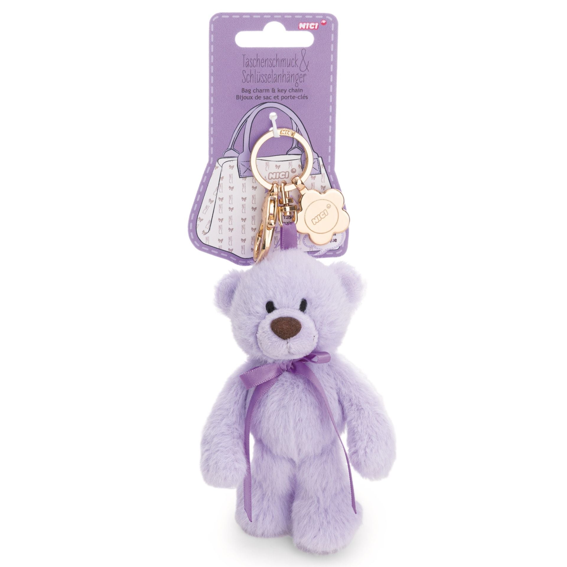 Nici Schlüsselanhänger Bär Finni lila mit Karabiner - Bild 5