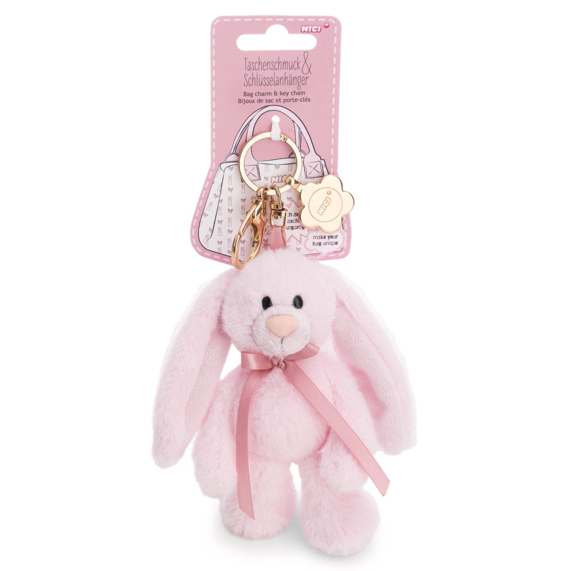 Nici Schlüsselanhänger Hase Lopino pink mit Karabiner - Bild 5