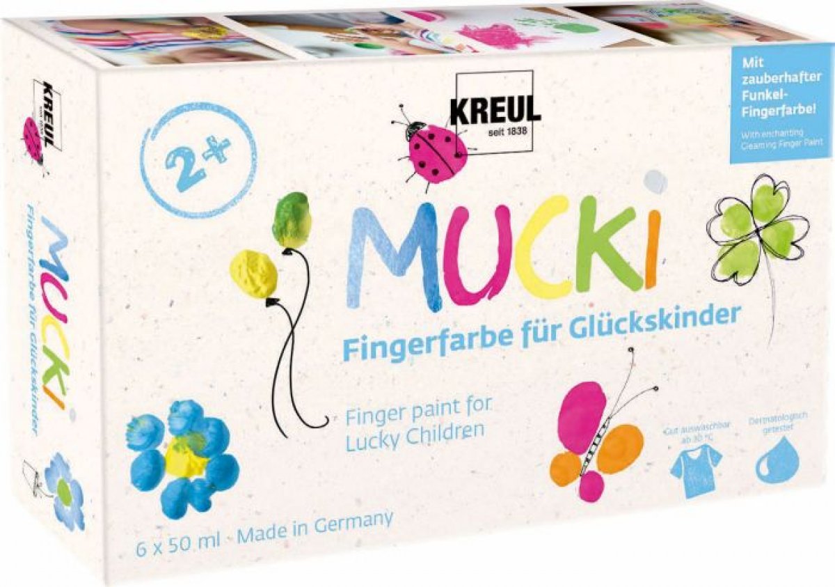 MUCKI Fingerfarbe für Glückskinder 6er Set 50 ml - Bild 1