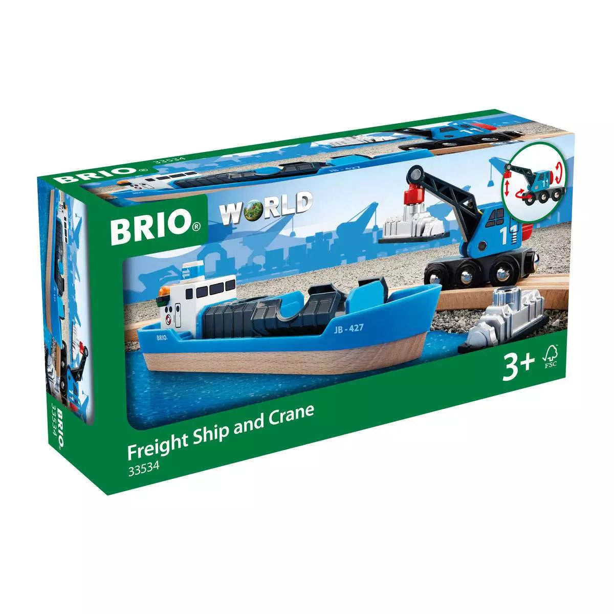 Brio Containerschiff mit Kranwagen 33534 - Bild 3