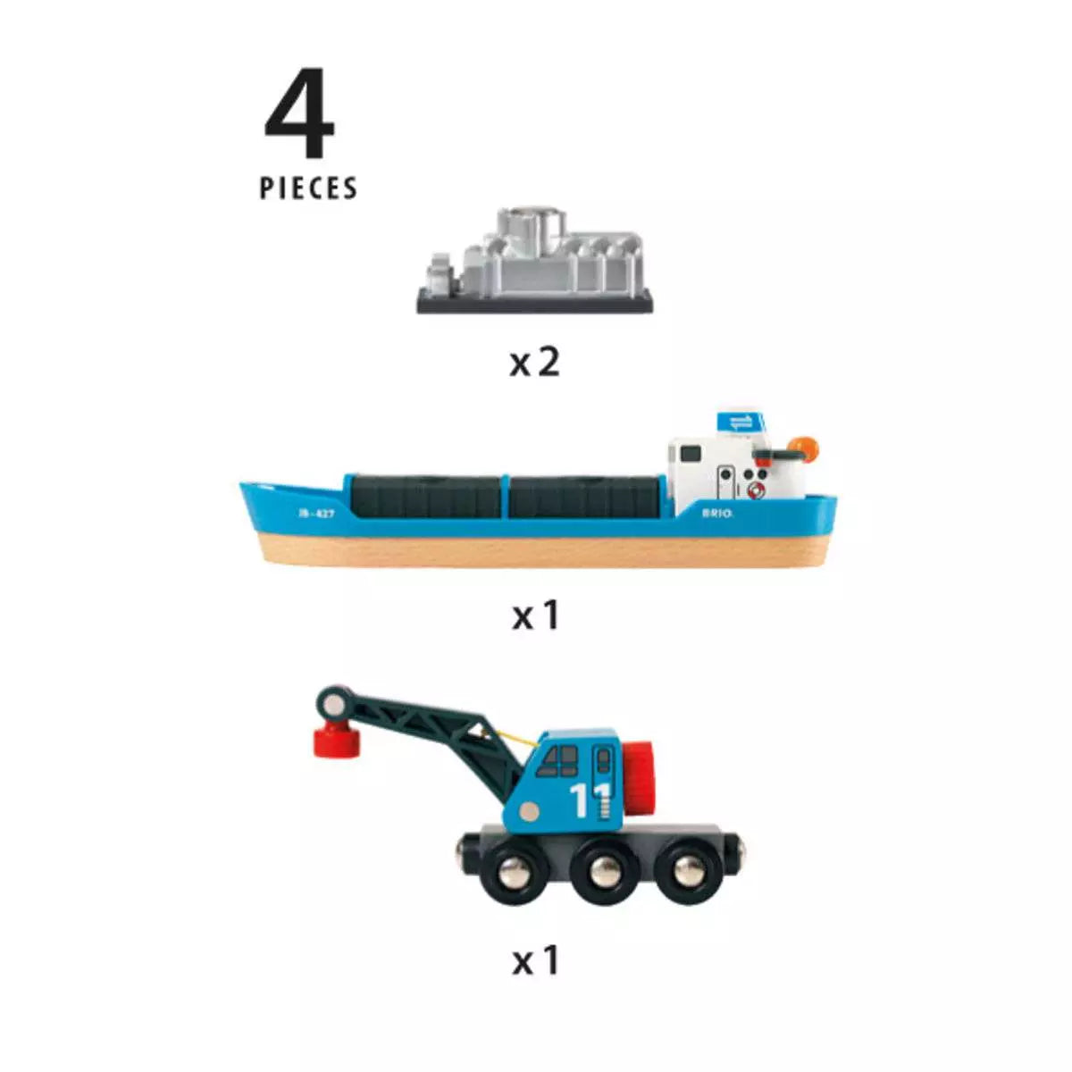 Brio Containerschiff mit Kranwagen 33534 - Bild 5