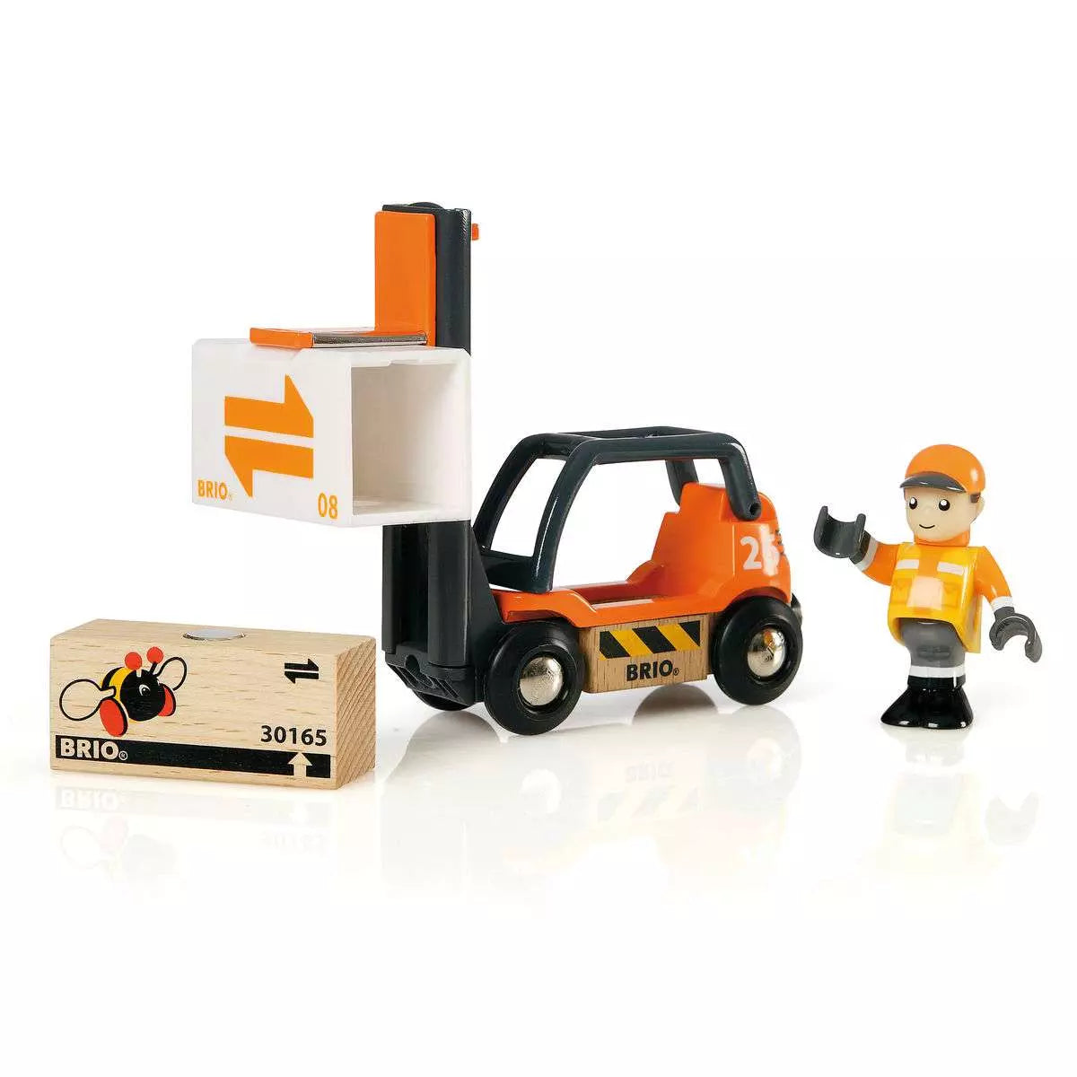 BRIO Gabelstapler 33573 mit Fahrer und zwei Ladungen