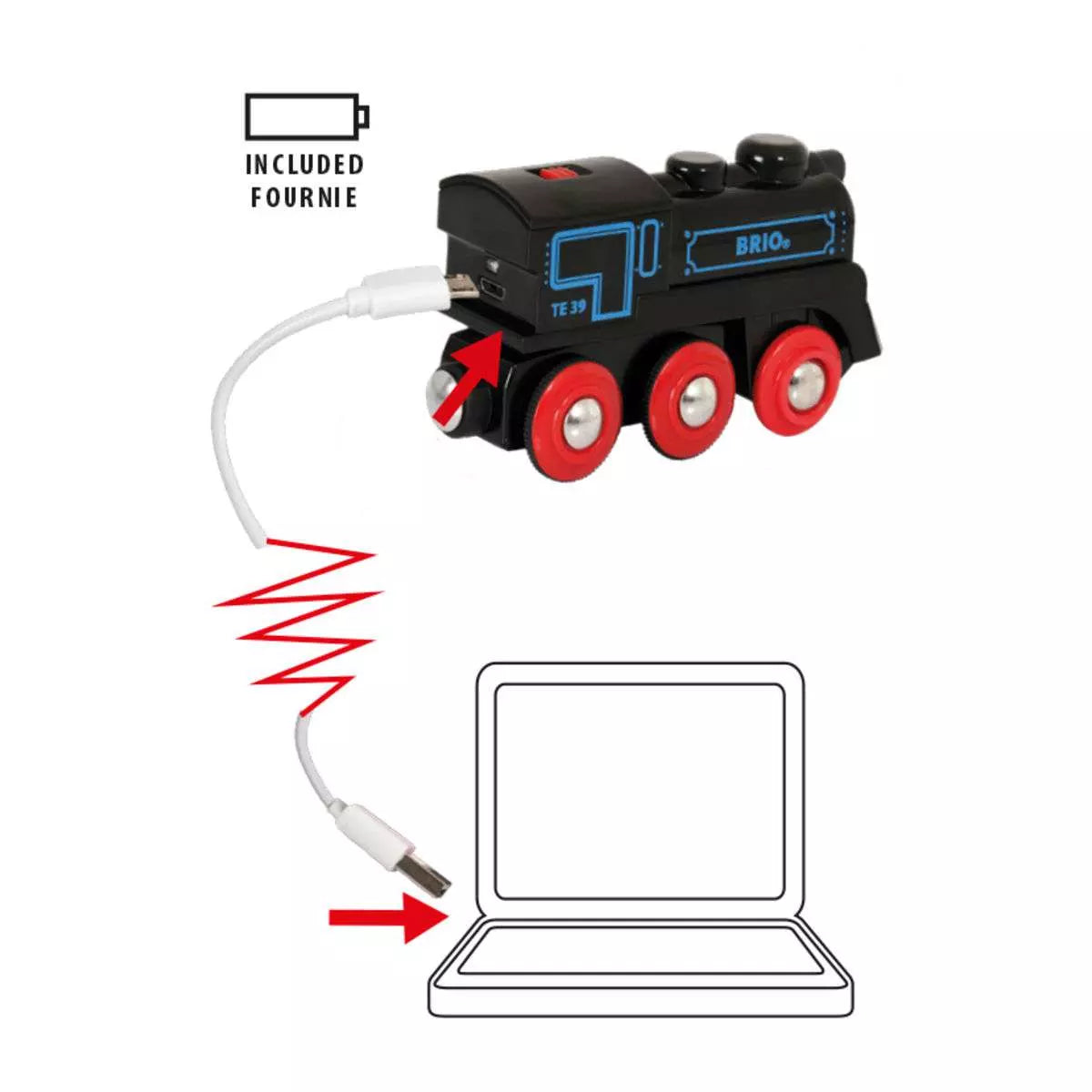 Brio Schwarze Akku-Lok mit Mini-USB 33599 - Bild 5