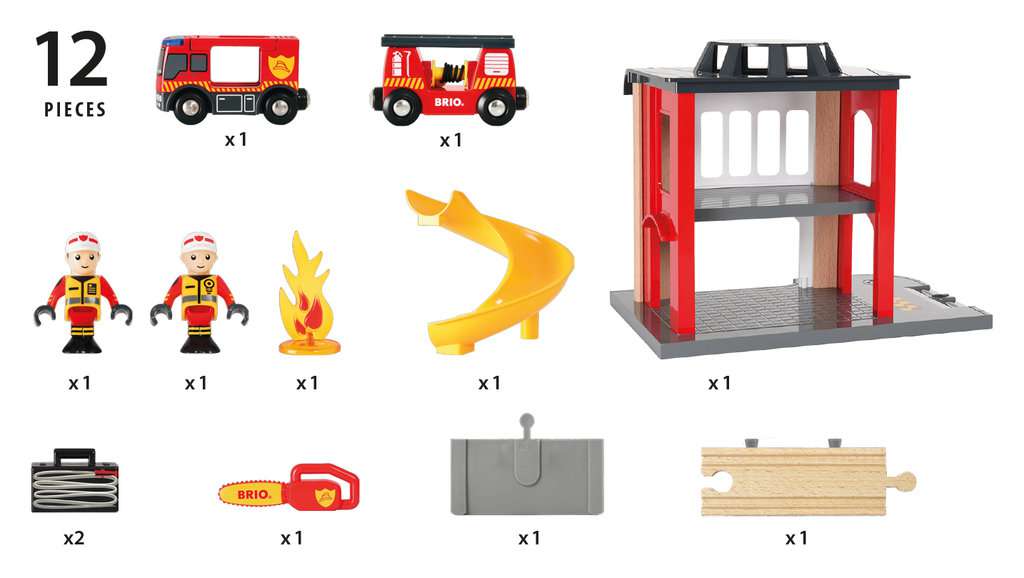 Brio Grosse Feuerwehrstation mit Einsatzfahrzeug 33833 - Bild 3