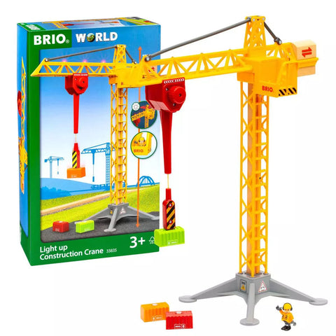 BRIO Grosser Baukran 33835 mit Containern und Figur vor der Verpackung