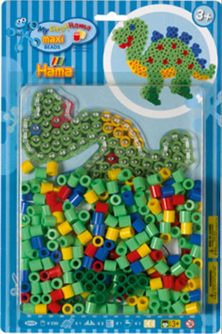 HAMA Bügelperlen Maxi - 1 Stiftplatte Dinosaurier, 250 Perlen
