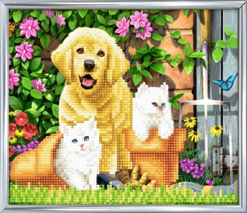 Crystal Art Katze und Hund 21 x 25cm - Bild 2