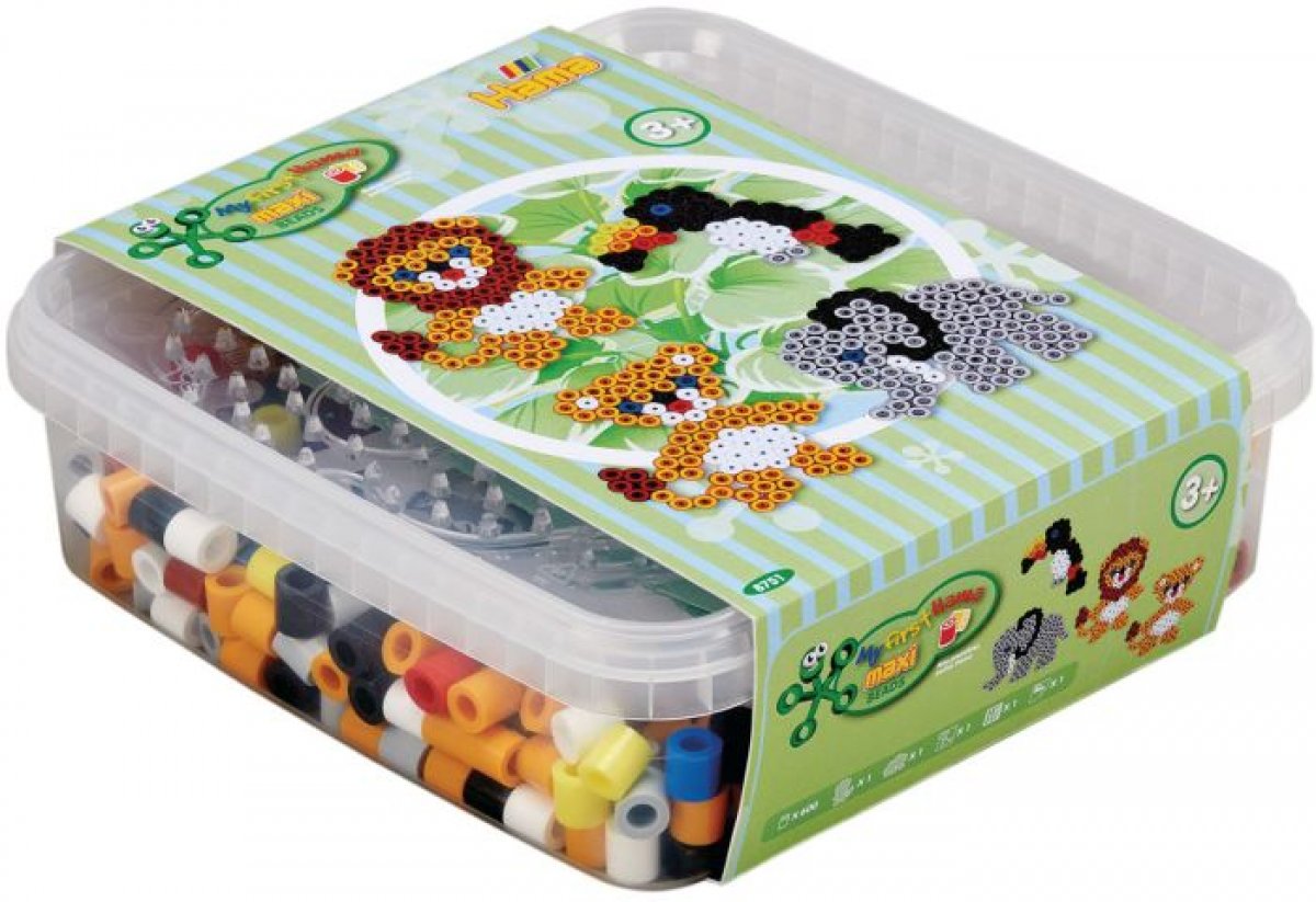 HAMA Box mit Perlen und Stiftplatten MAXI Wilde Tiere - Bild 1