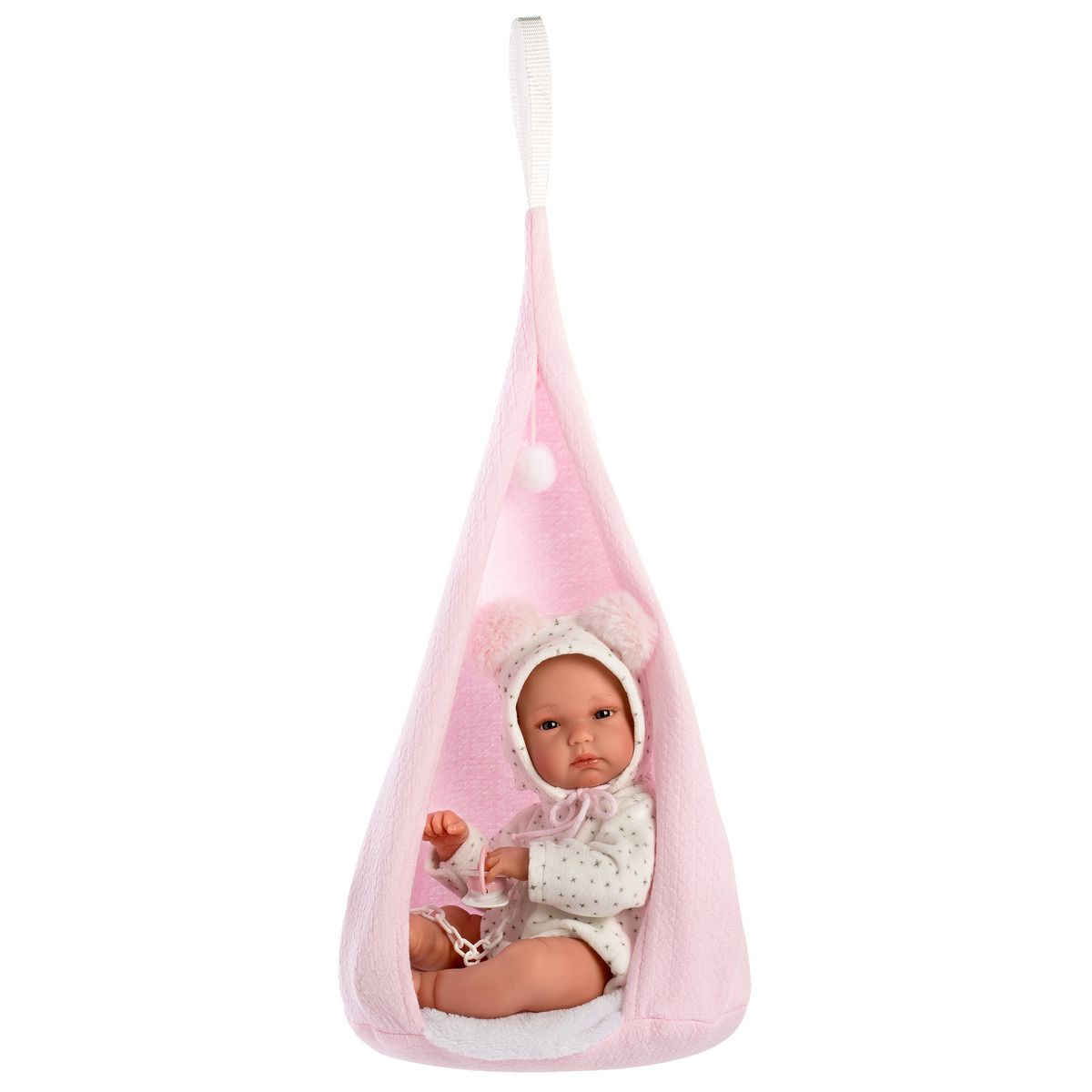 Llorens Babypuppe mit Schaukelzelt rosa 35cm - Bild 1
